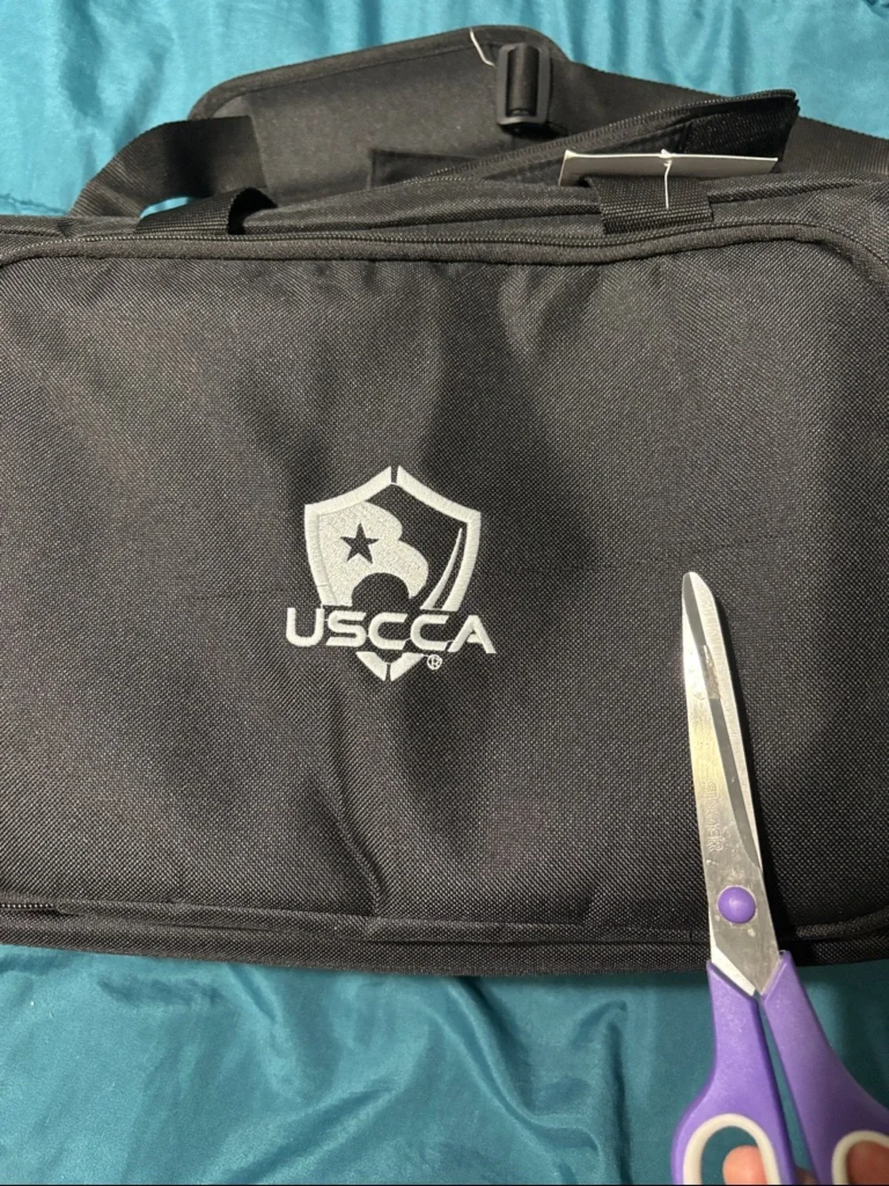 Black Men's Messenger Bag with Padded Shoulder Strap